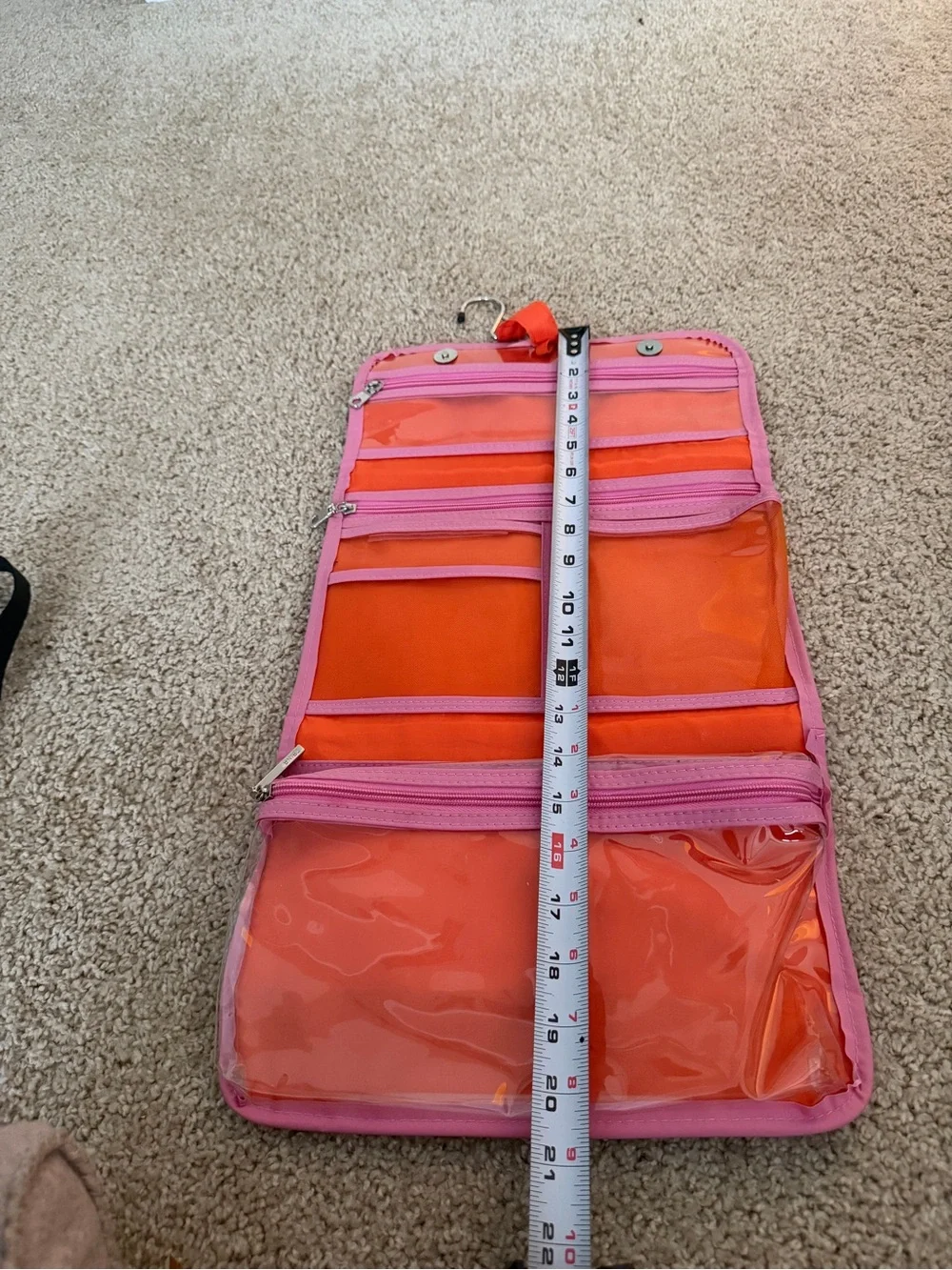 Foldable Cosmetic Organizer Pouch in Pink and Red